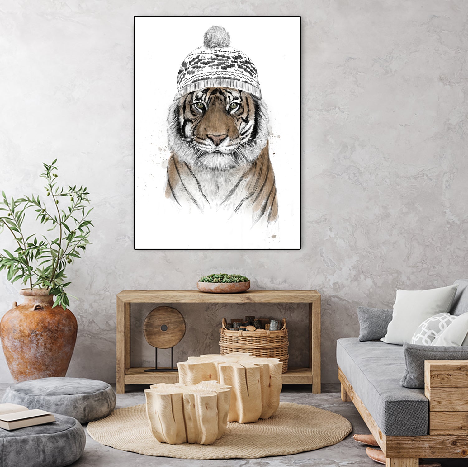 Siberian tiger by Solti Balázs on GIANT ART - white digital painting