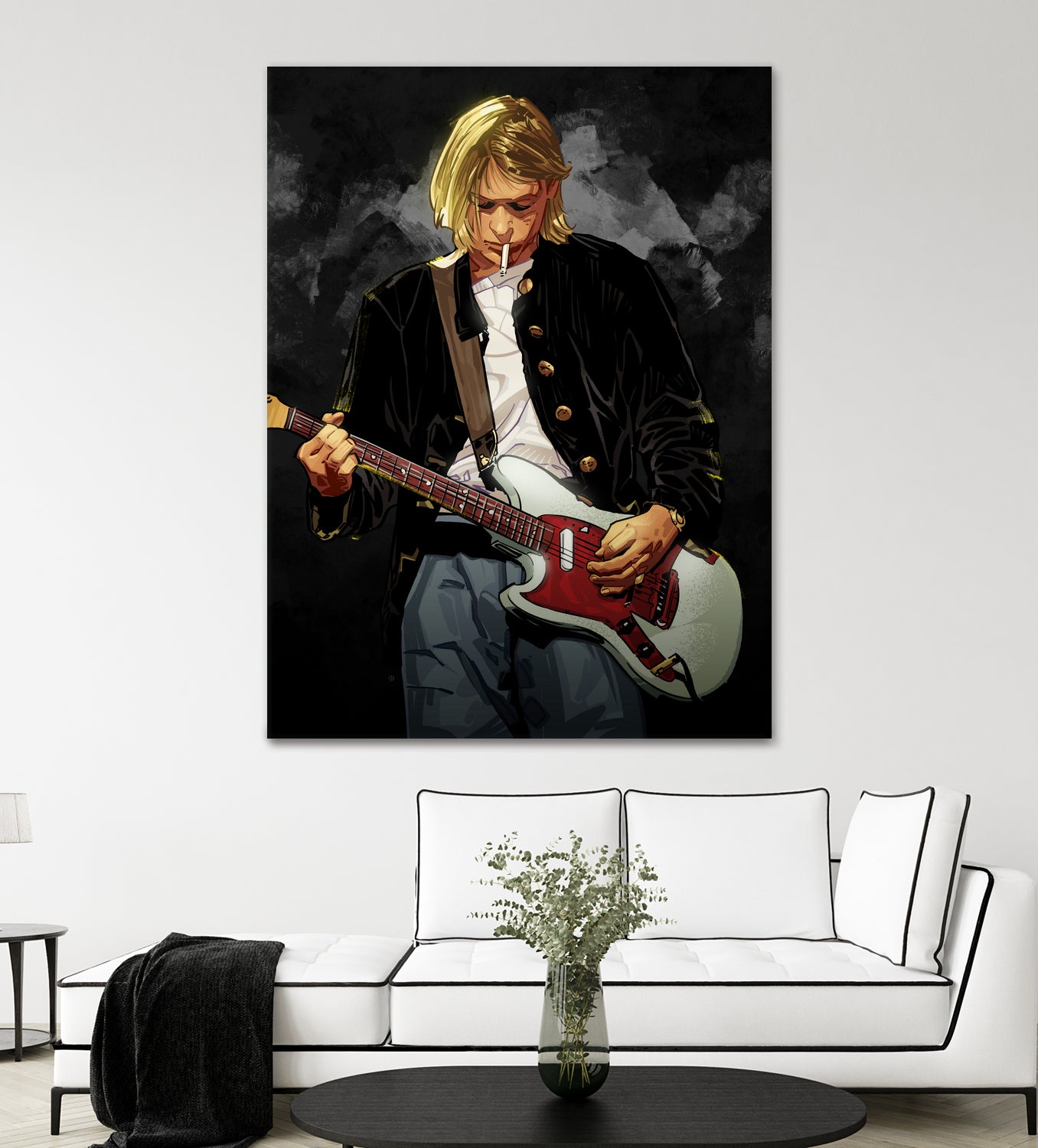 Kurt Cobain Nirvana by Nikita Abakumov on GIANT ART - black digital painting