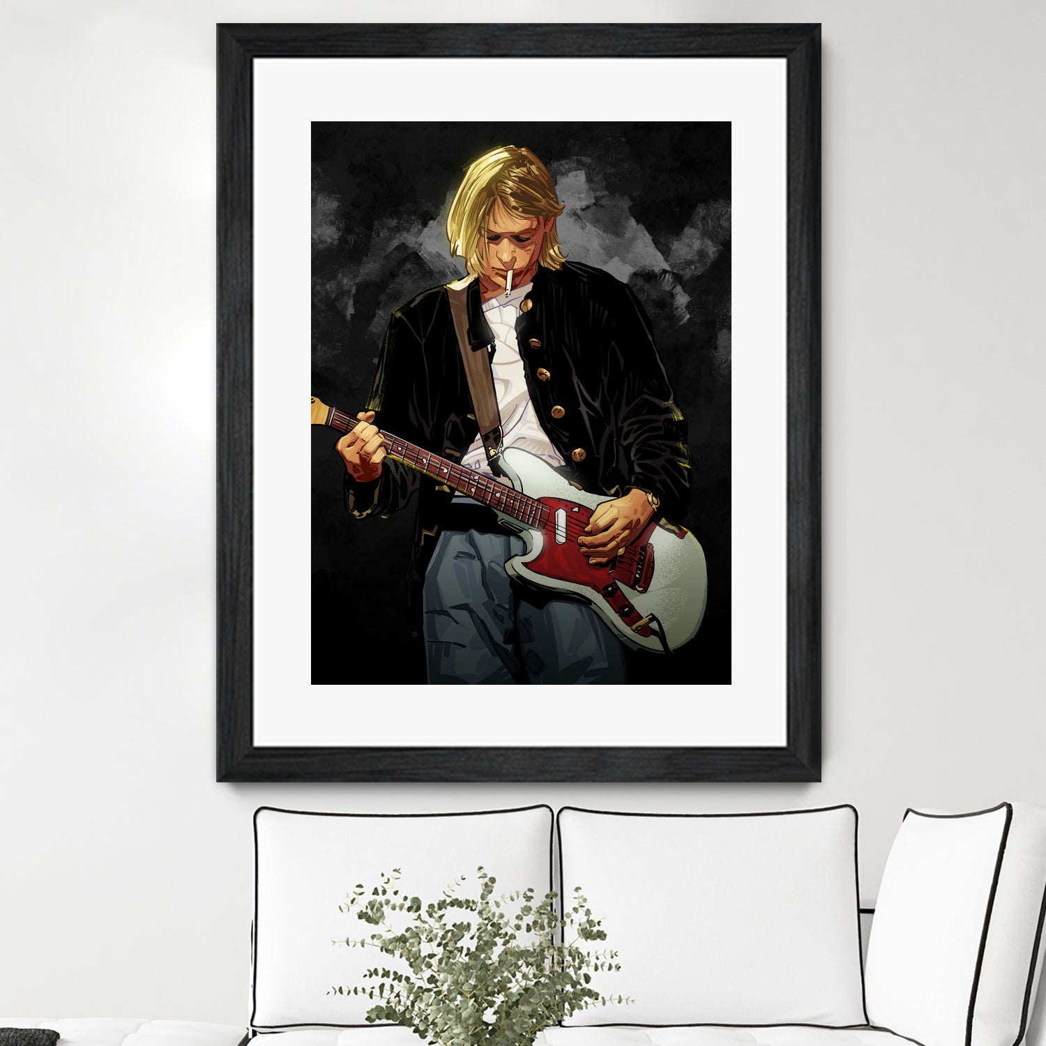 Kurt Cobain Nirvana by Nikita Abakumov on GIANT ART - black digital painting