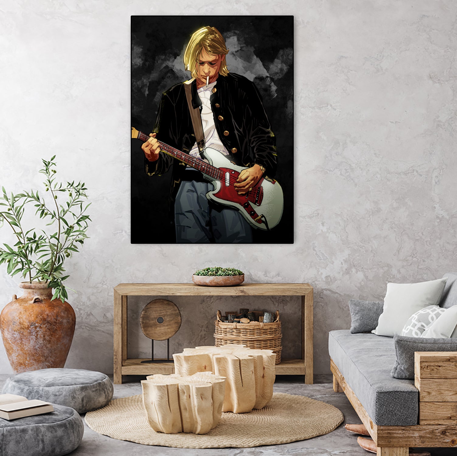 Kurt Cobain Nirvana by Nikita Abakumov on GIANT ART - black digital painting