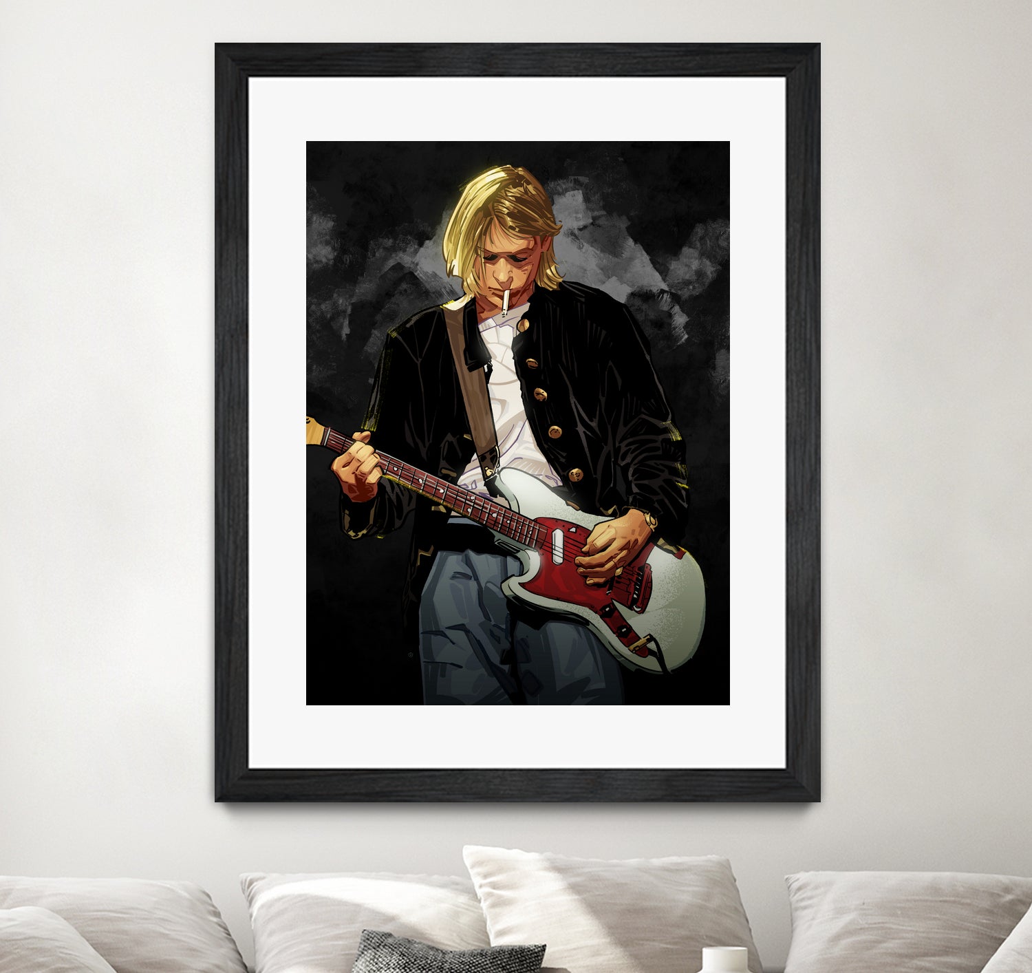 Kurt Cobain Nirvana by Nikita Abakumov on GIANT ART - black digital painting