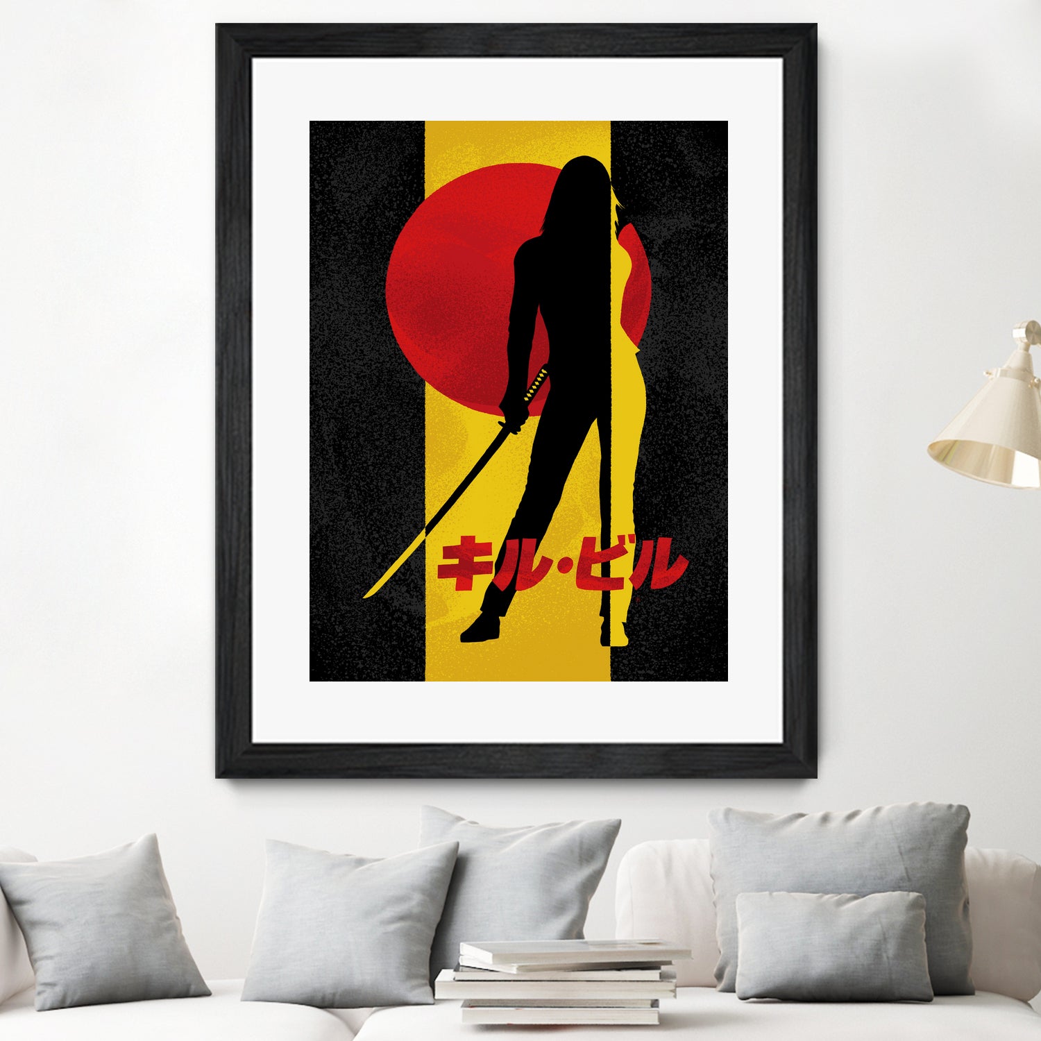 Kill Bill Silhouette by Nikita Abakumov on GIANT ART - yellow digital painting