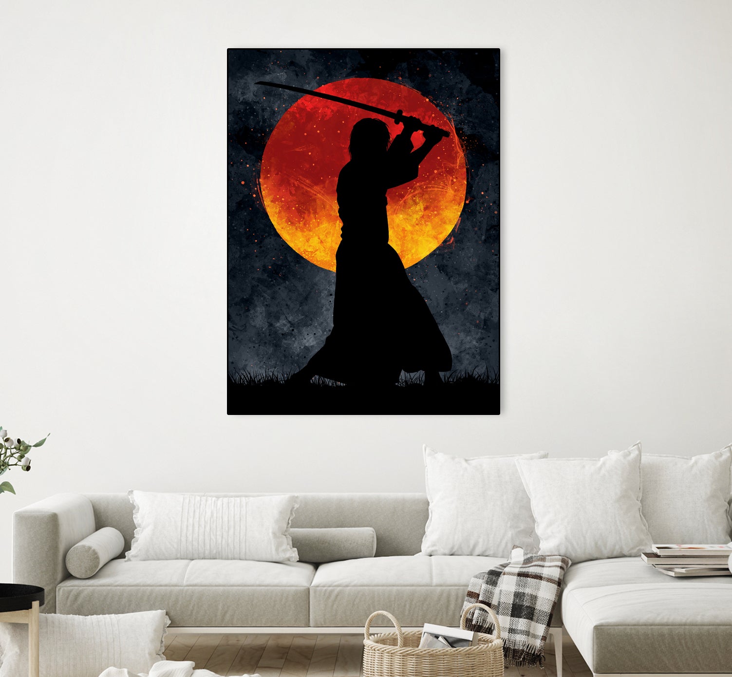 Sun Samurai Black by Nikita Abakumov on GIANT ART - black digital painting