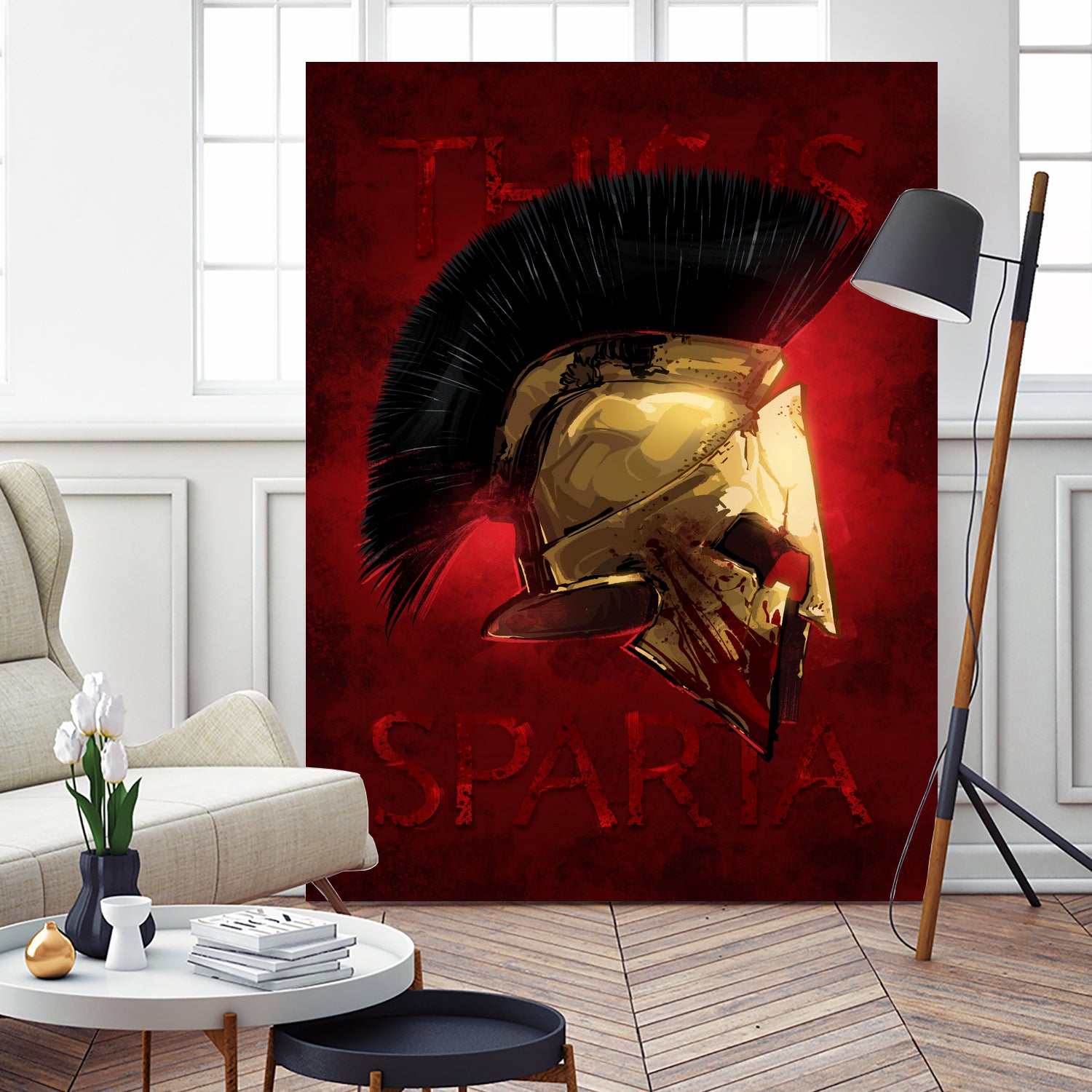 300 Spartan Helmet by Nikita Abakumov on GIANT ART - red digital painting