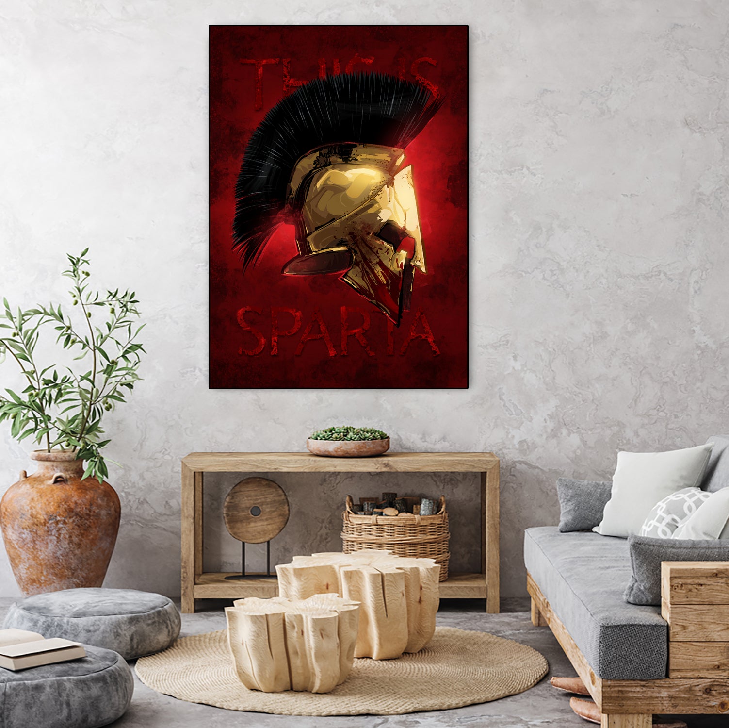 300 Spartan Helmet by Nikita Abakumov on GIANT ART - red digital painting