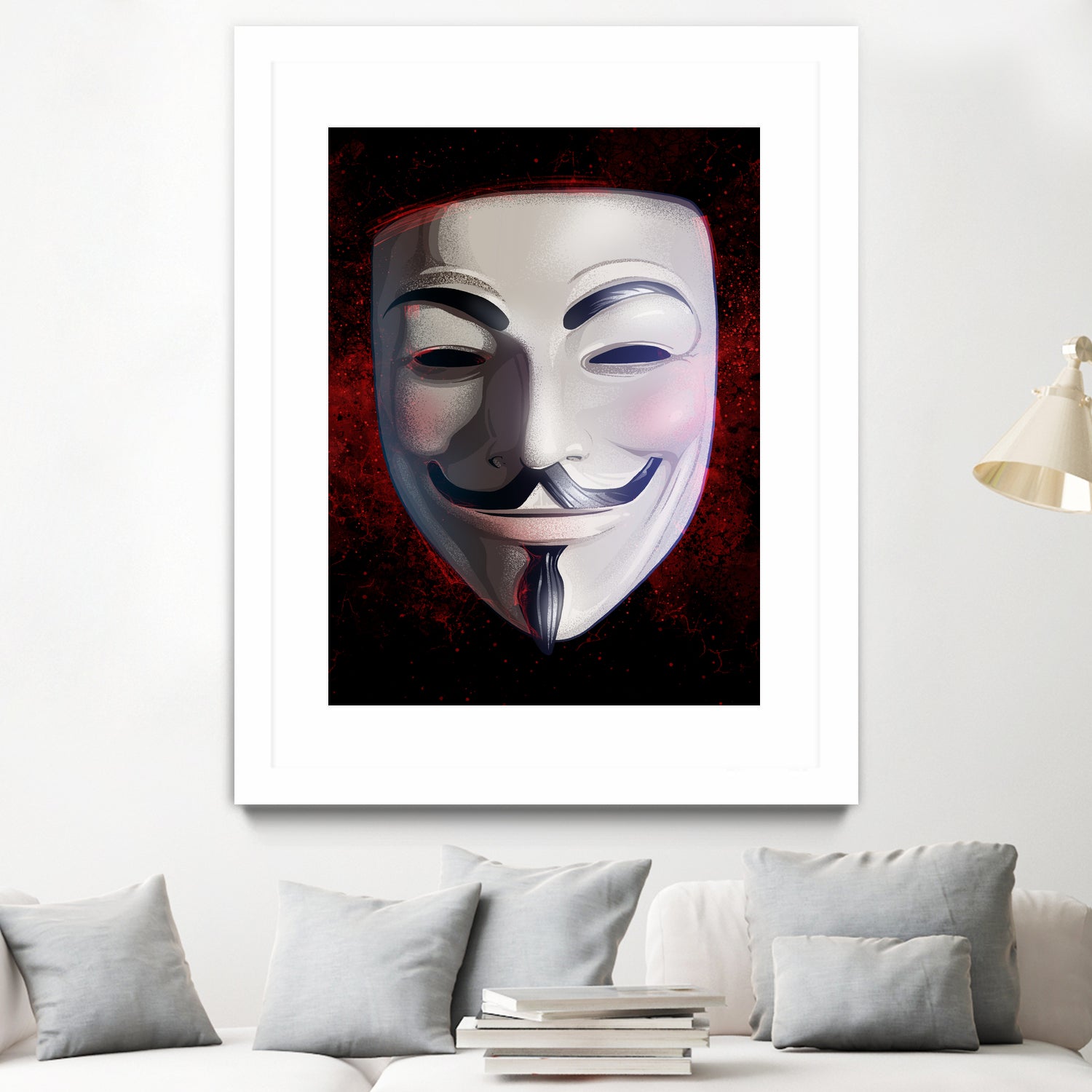 V For Vendetta Mask by Nikita Abakumov on GIANT ART - white digital painting