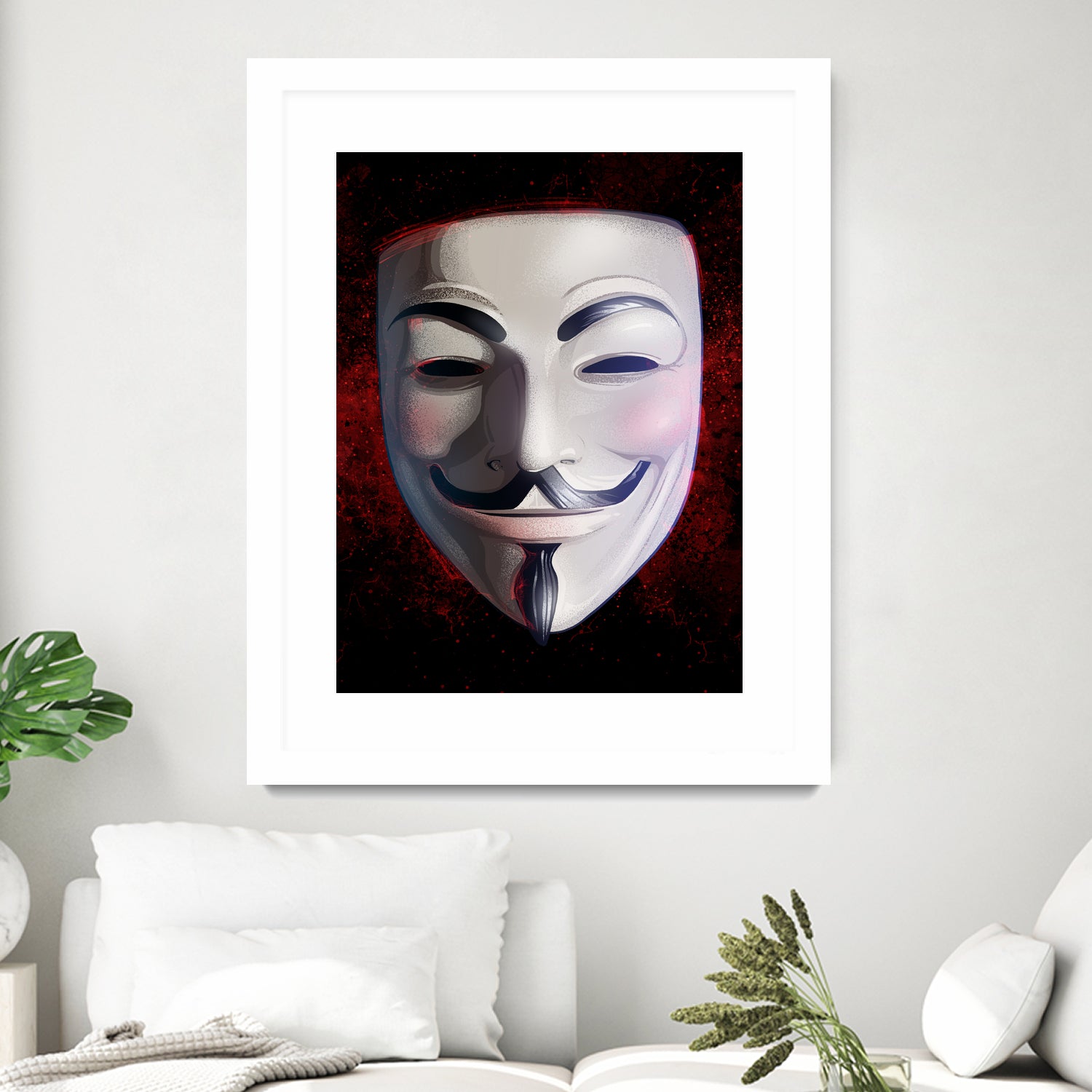 V For Vendetta Mask by Nikita Abakumov on GIANT ART - white digital painting