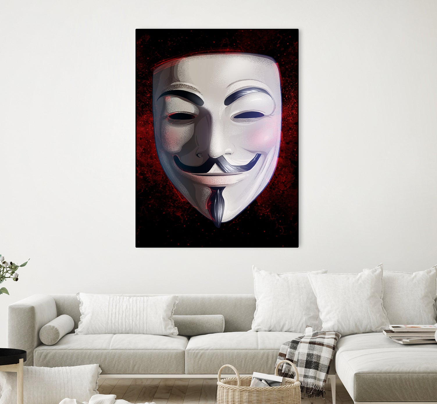 V For Vendetta Mask by Nikita Abakumov on GIANT ART - white digital painting