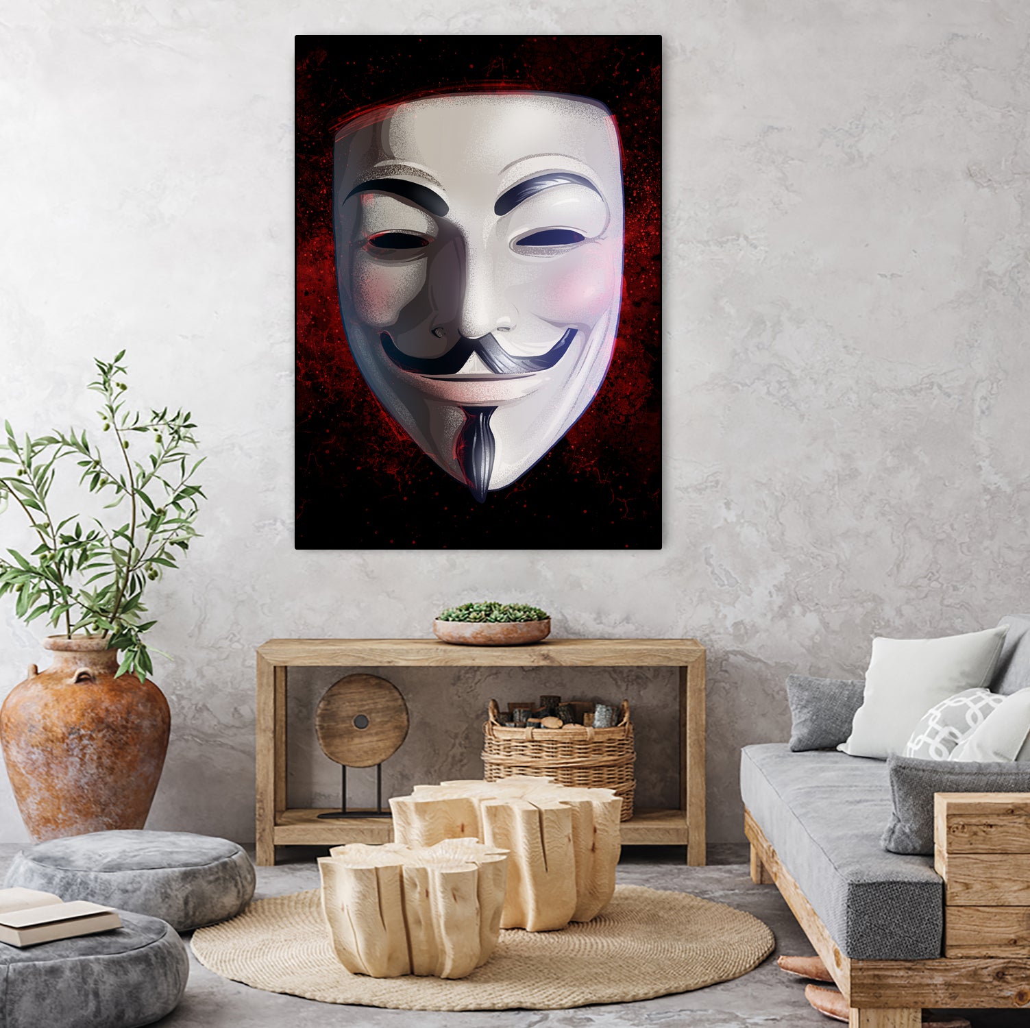 V For Vendetta Mask by Nikita Abakumov on GIANT ART - white digital painting