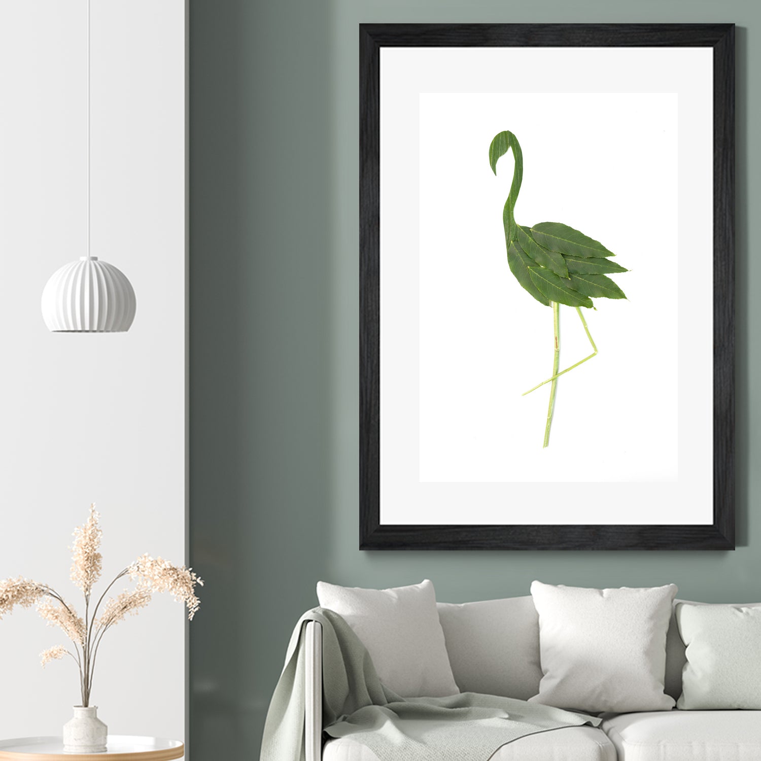 Flamingo by Olivia Lorot on GIANT ART - green photo illustration