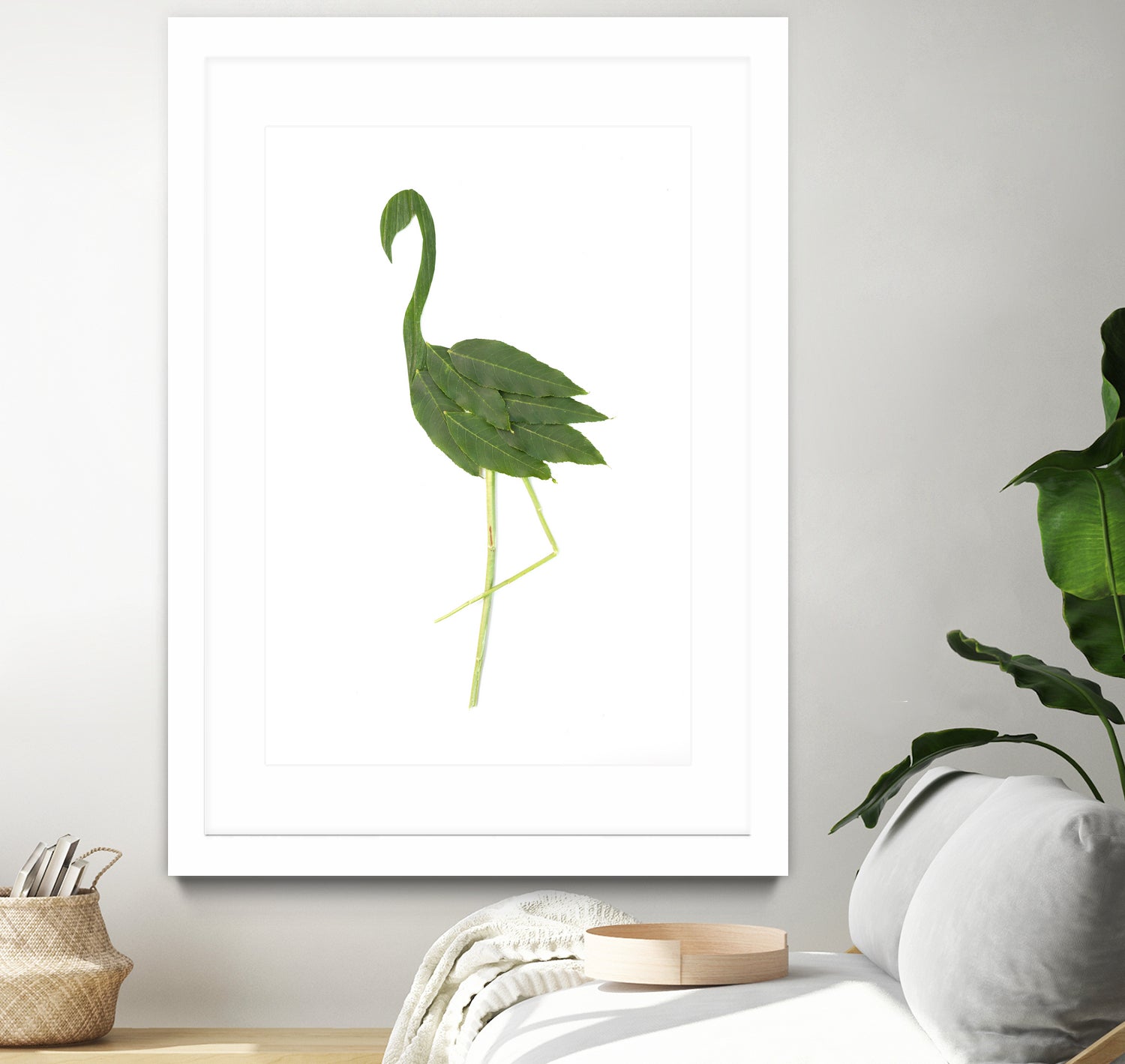 Flamingo by Olivia Lorot on GIANT ART - green photo illustration