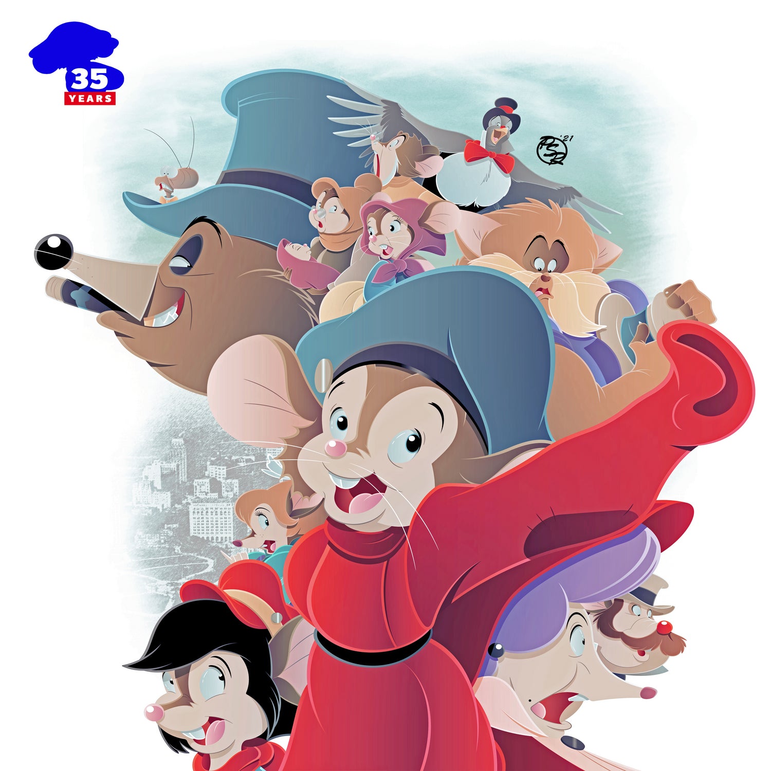 An American Tail - 35th Anniversary by Pierre Redmon on GIANT ART - white digital drawing