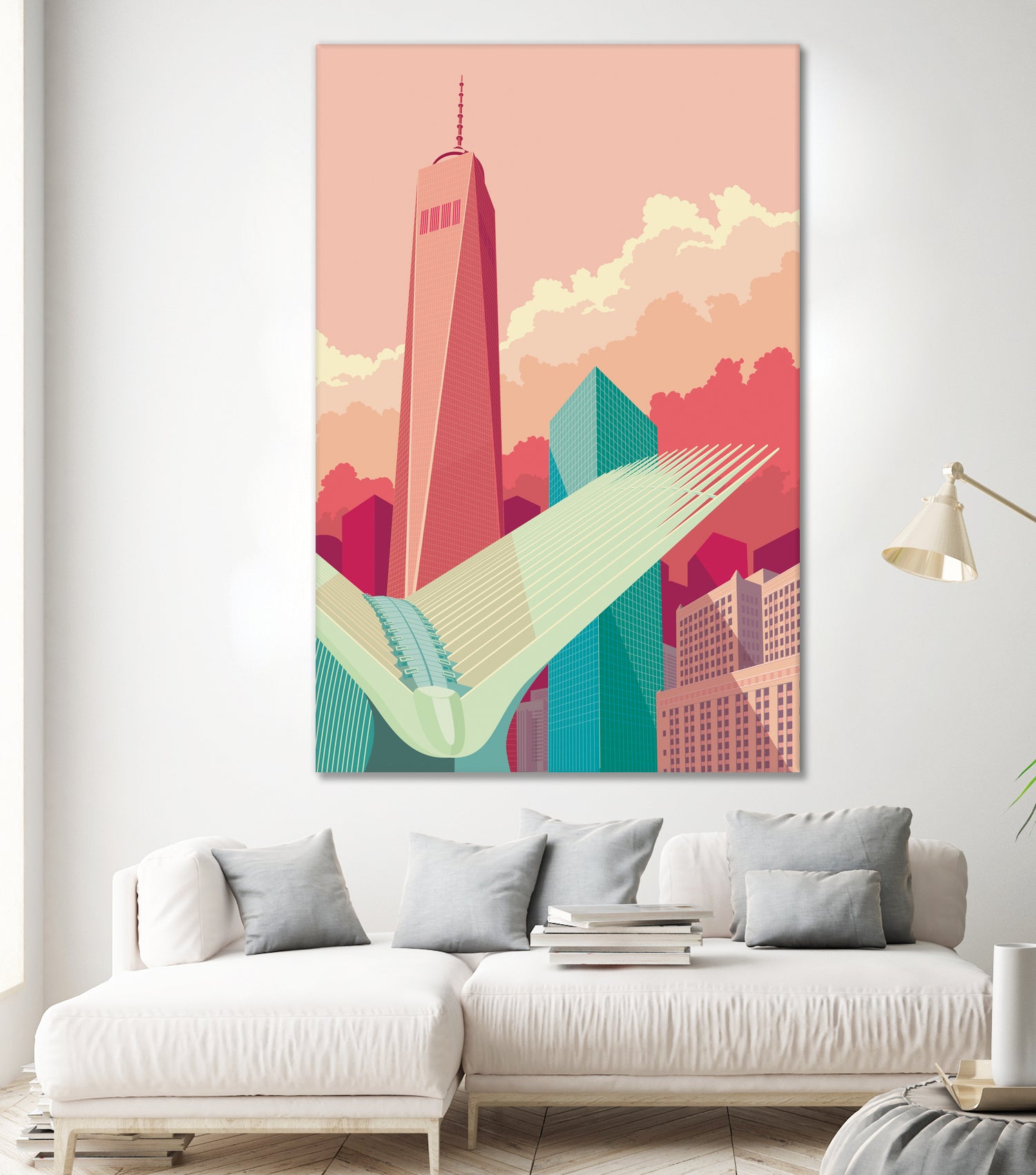 WTC NYC by Remko Heemskerk on GIANT ART - pink digital drawing