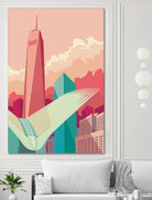 WTC NYC by Remko Heemskerk on GIANT ART - pink digital drawing