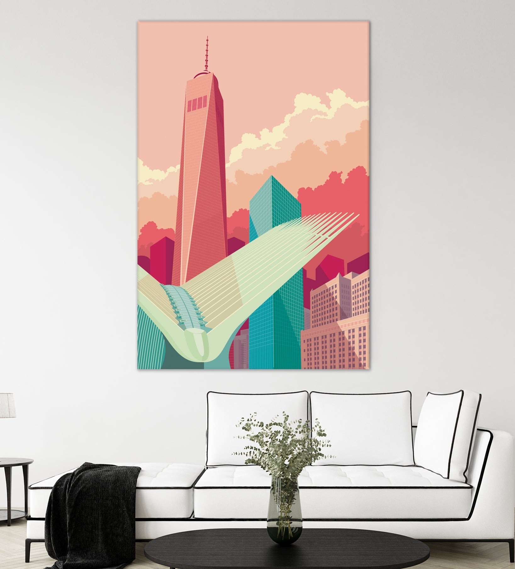 WTC NYC by Remko Heemskerk on GIANT ART - pink digital drawing