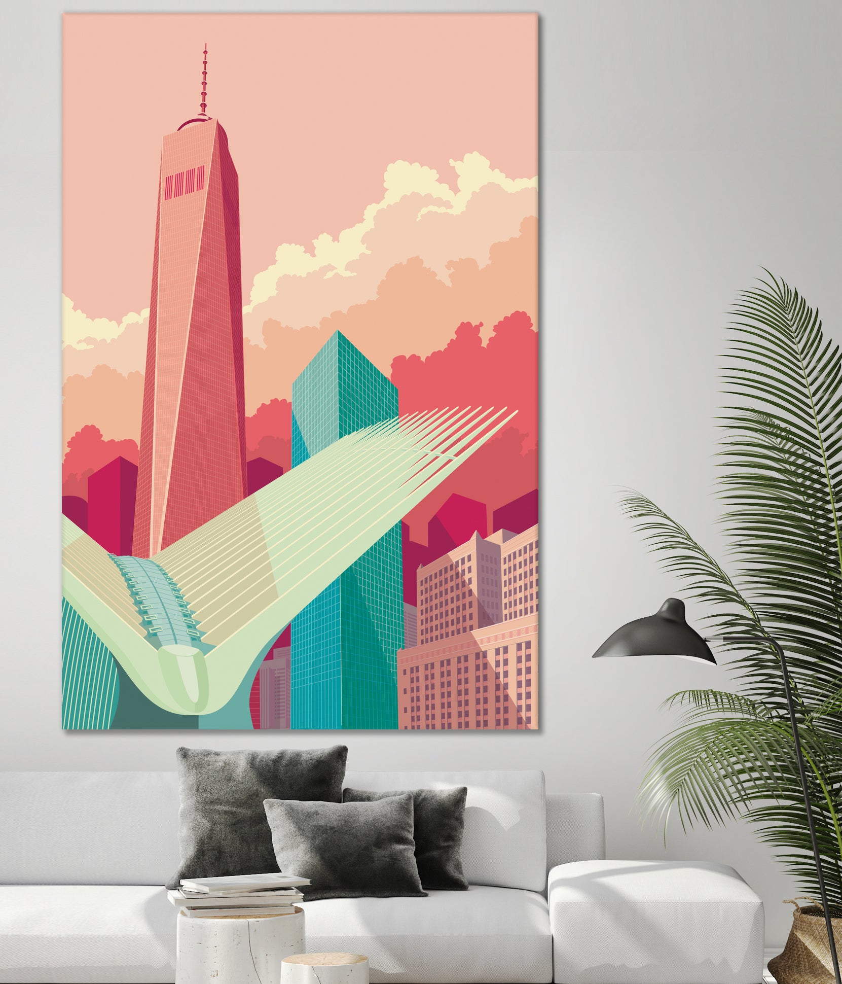 WTC NYC by Remko Heemskerk on GIANT ART - pink digital drawing