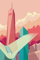 WTC NYC by Remko Heemskerk on GIANT ART - pink digital drawing