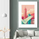 WTC NYC by Remko Heemskerk on GIANT ART - pink digital drawing