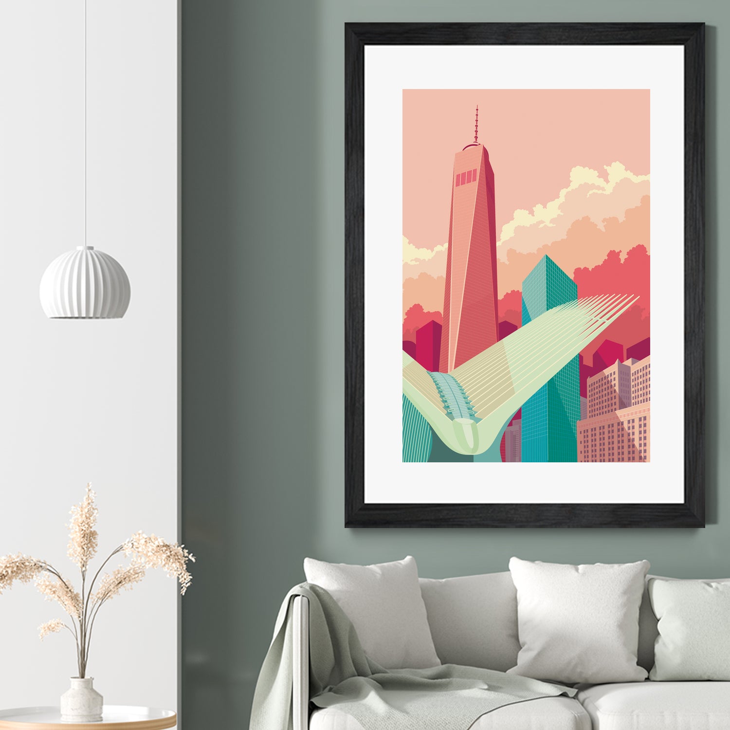 WTC NYC by Remko Heemskerk on GIANT ART - pink digital drawing