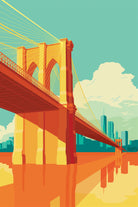 Brooklyn Bridge NYC by Remko Heemskerk on GIANT ART - orange digital drawing