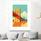 Brooklyn Bridge NYC by Remko Heemskerk on GIANT ART - orange digital drawing