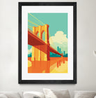 Brooklyn Bridge NYC by Remko Heemskerk on GIANT ART - orange digital drawing