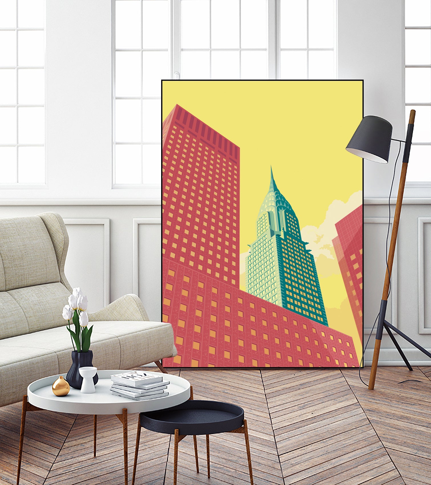 Chrysler Building NYC by Remko Heemskerk on GIANT ART - red digital drawing