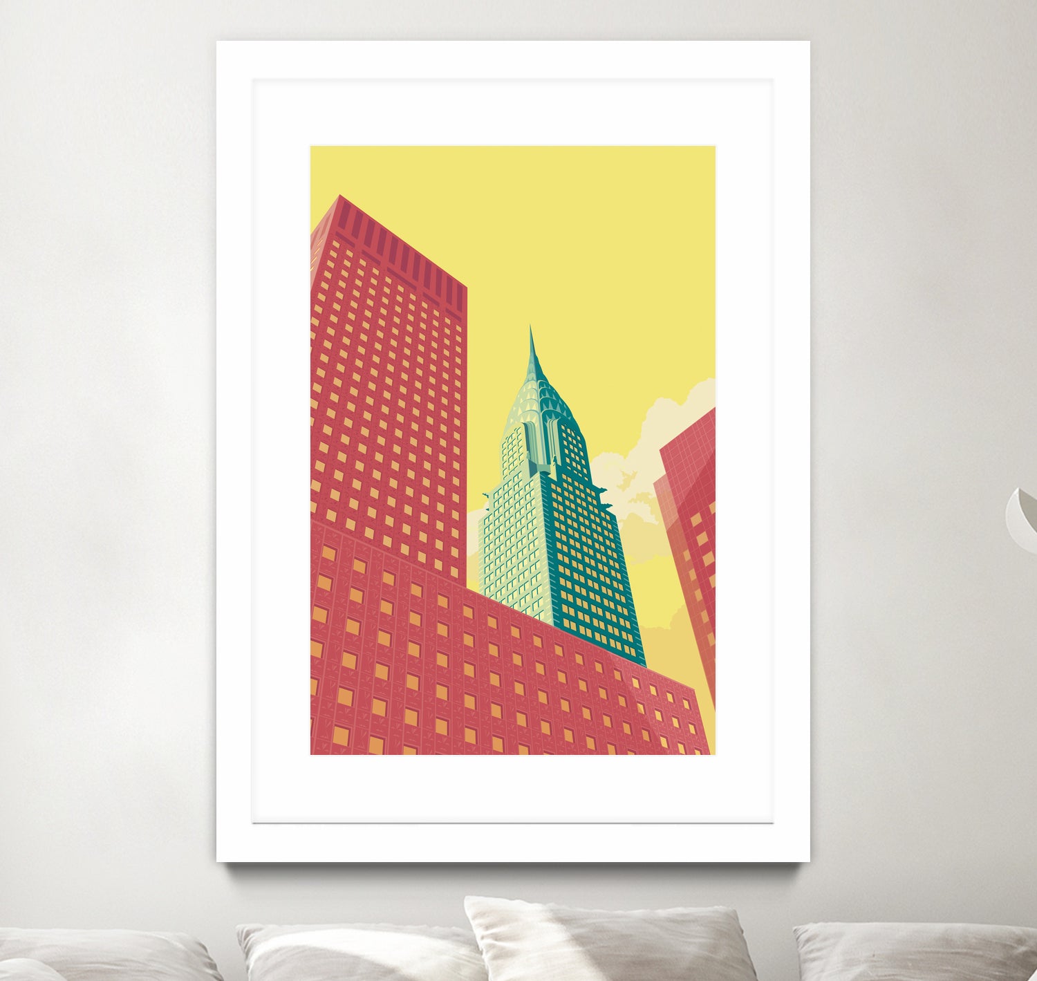 Chrysler Building NYC by Remko Heemskerk on GIANT ART - red digital drawing