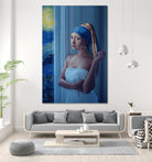 Starry Night Girl by Jonas Loose on GIANT ART - blue digital painting