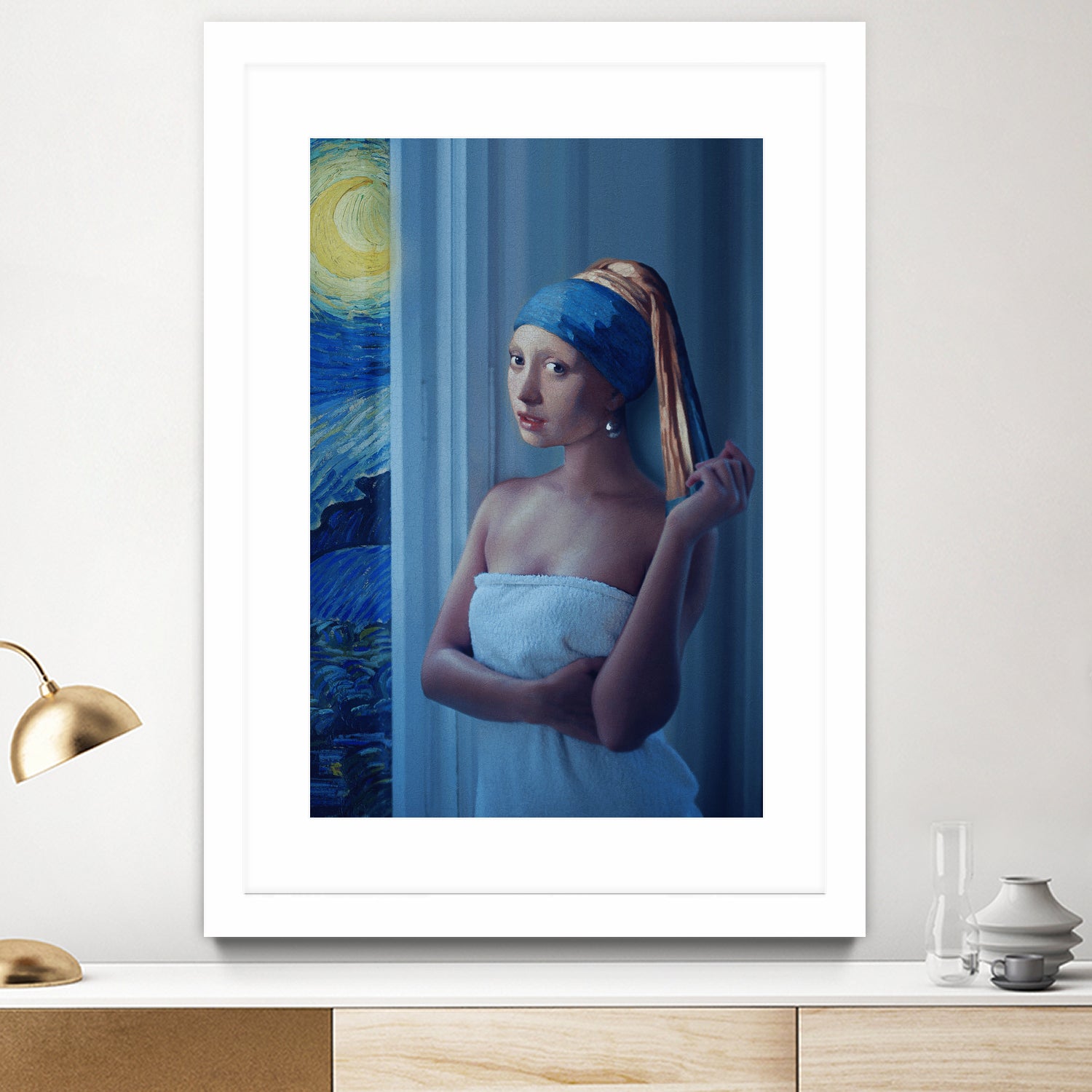 Starry Night Girl by Jonas Loose on GIANT ART - blue digital painting