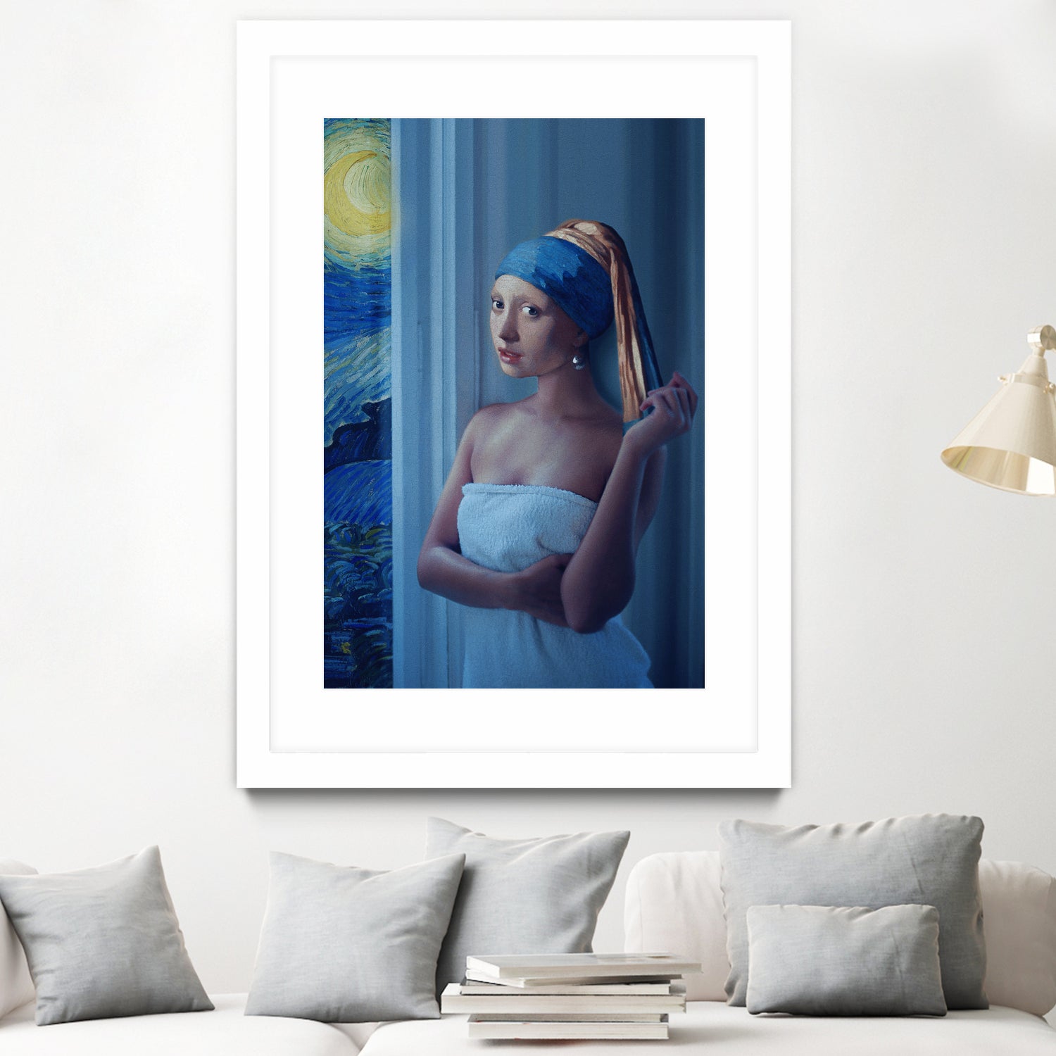 Starry Night Girl by Jonas Loose on GIANT ART - blue digital painting