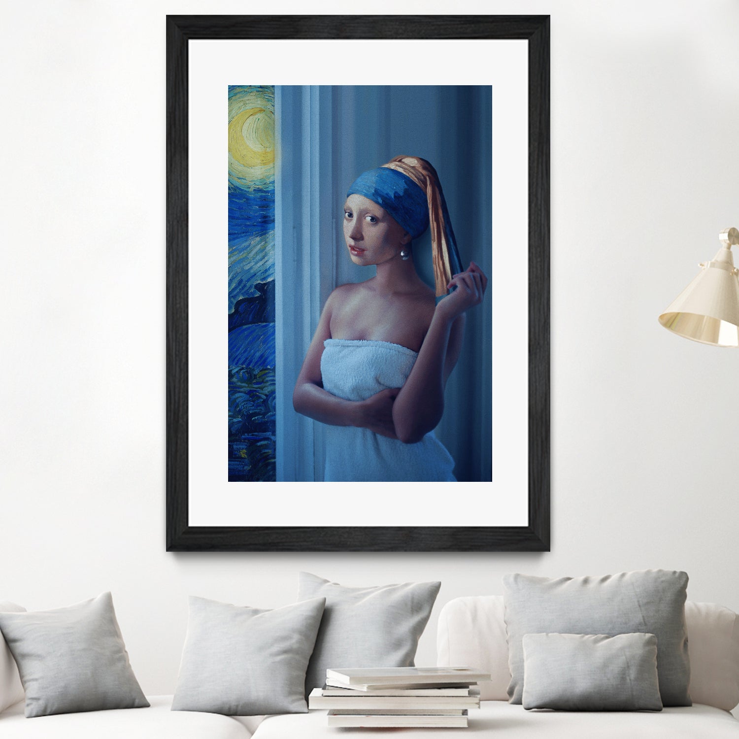 Starry Night Girl by Jonas Loose on GIANT ART - blue digital painting