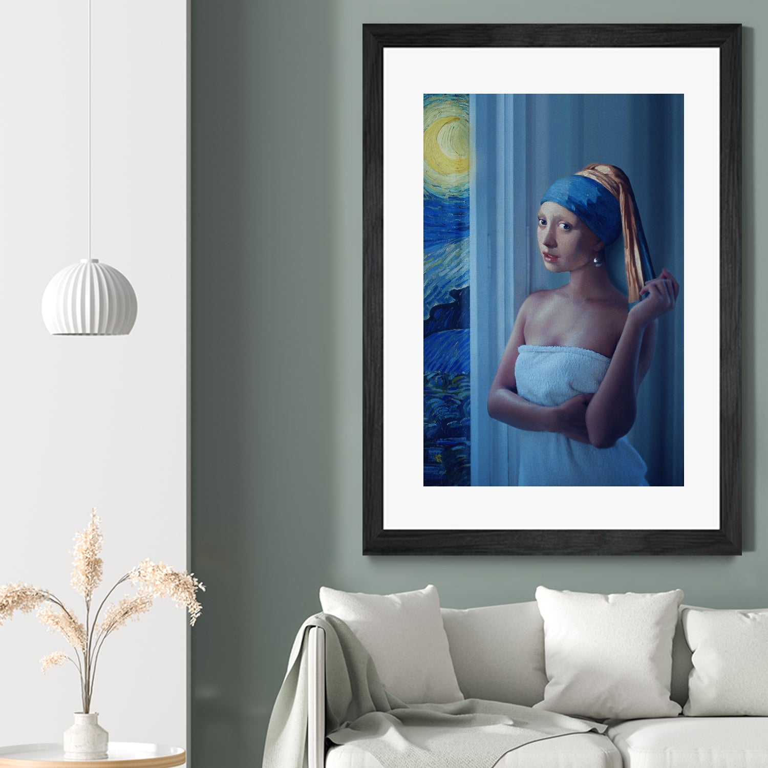 Starry Night Girl by Jonas Loose on GIANT ART - blue digital painting