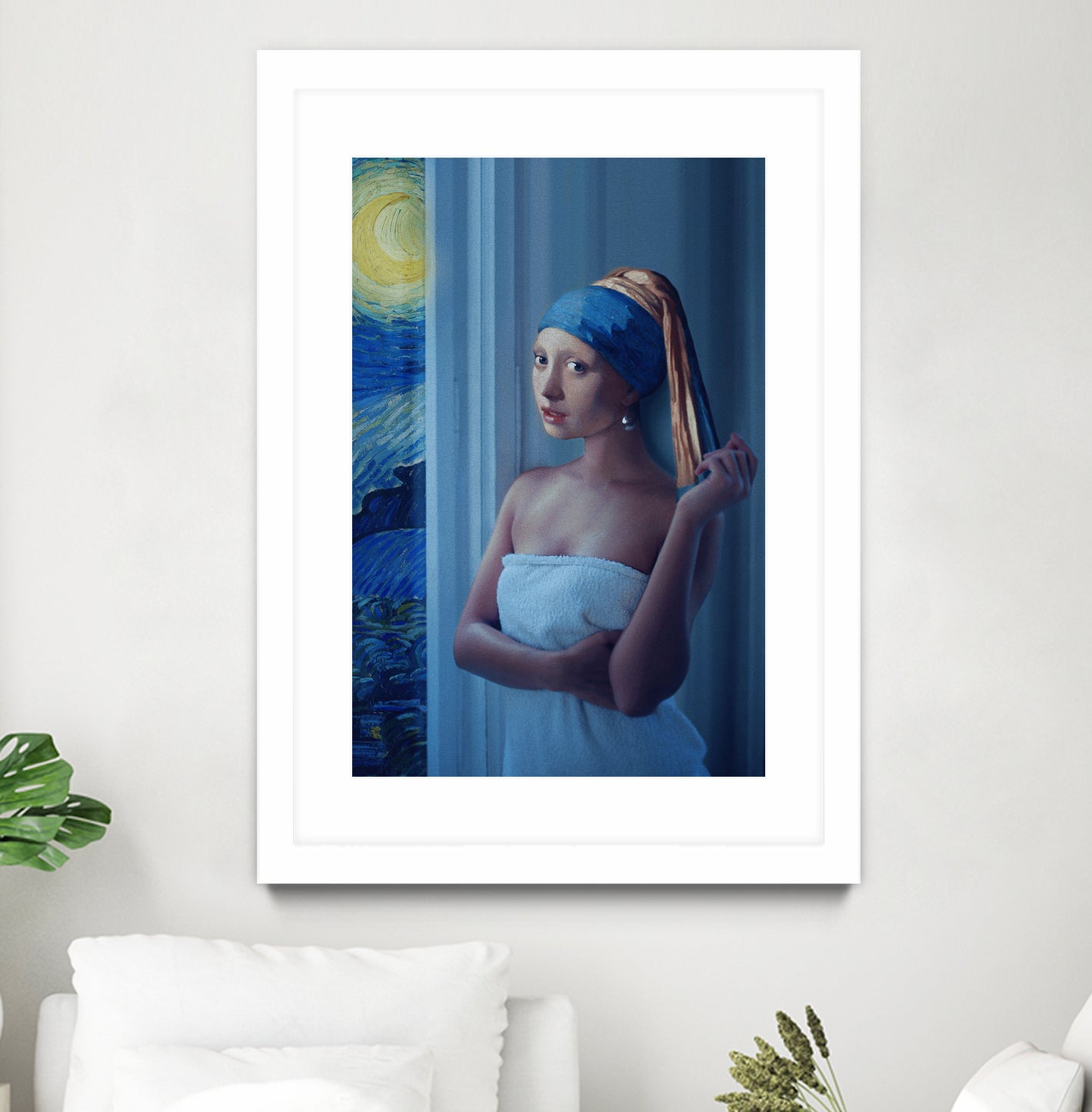 Starry Night Girl by Jonas Loose on GIANT ART - blue digital painting