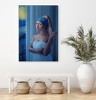 Starry Night Girl by Jonas Loose on GIANT ART - blue digital painting