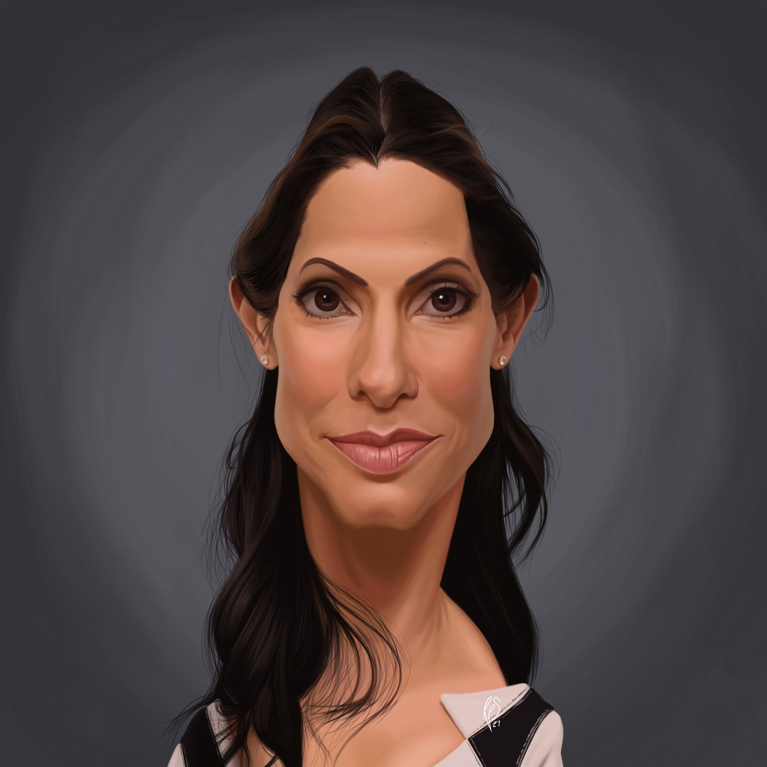 Sandra Bullock by Rob Snow on GIANT ART - orange digital painting