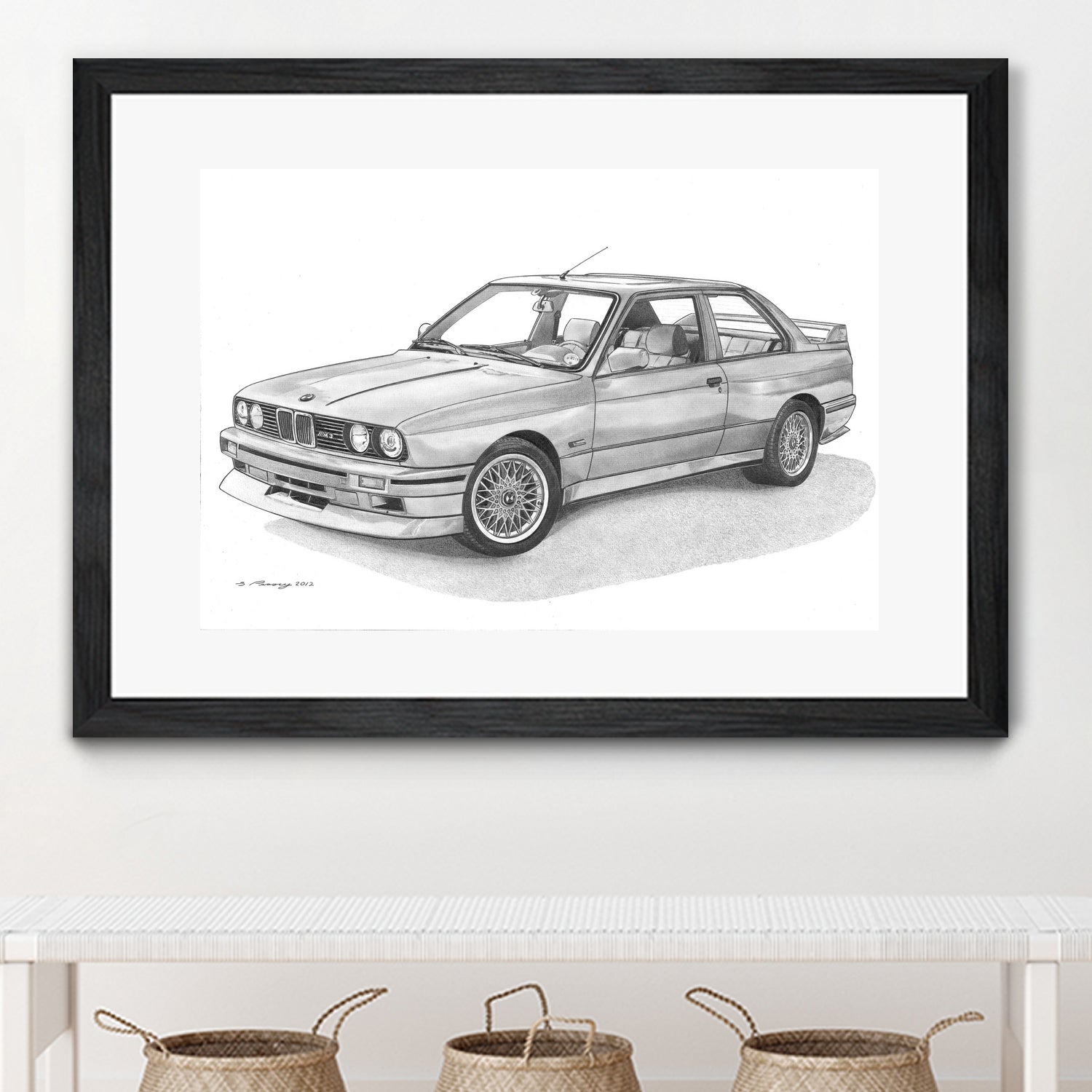 E30 M3 by steve pearcy on GIANT ART - black digital drawing