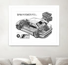 BMW M3 e36 CUTAWAY by steve pearcy on GIANT ART - white digital painting