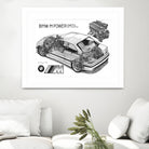 BMW M3 e36 CUTAWAY by steve pearcy on GIANT ART - white digital painting