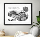 BMW M3 e36 CUTAWAY by steve pearcy on GIANT ART - white digital painting