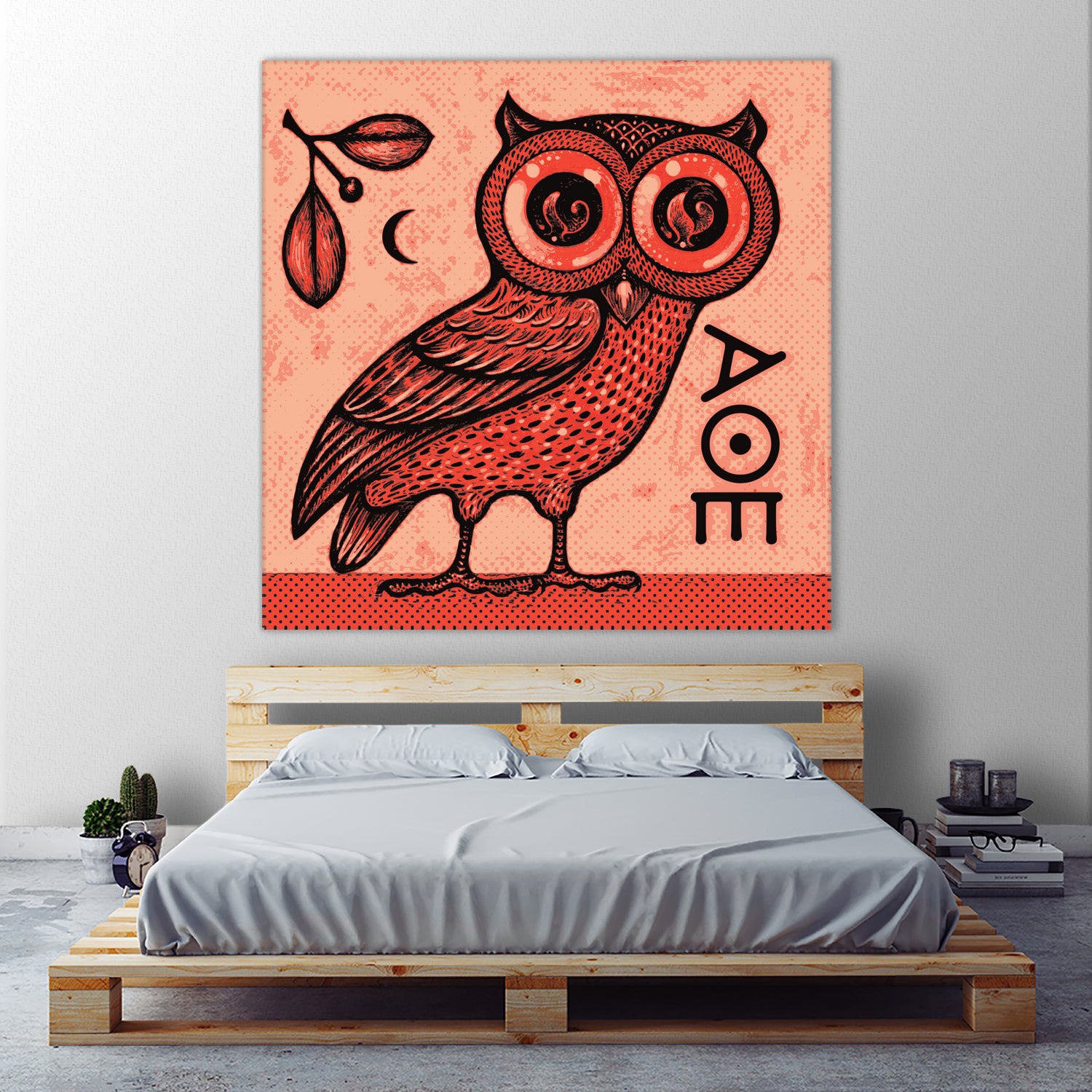 Athena's Owl by Scott Partridge on GIANT ART - red mixed media