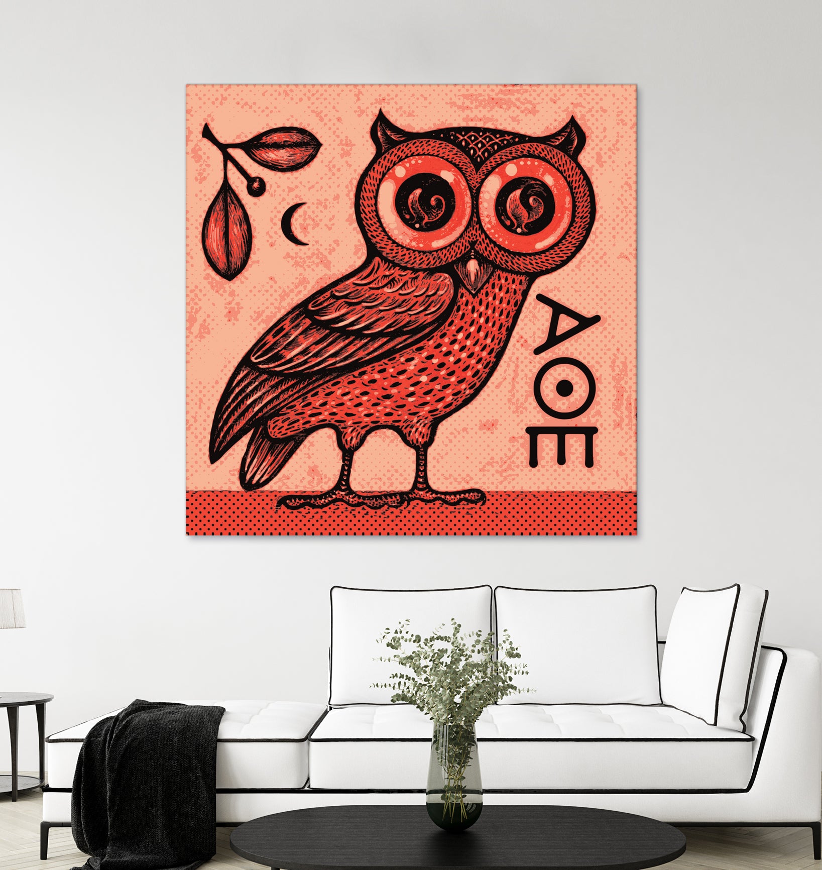 Athena's Owl by Scott Partridge on GIANT ART - red mixed media