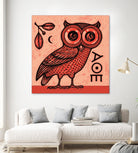 Athena's Owl by Scott Partridge on GIANT ART - red mixed media