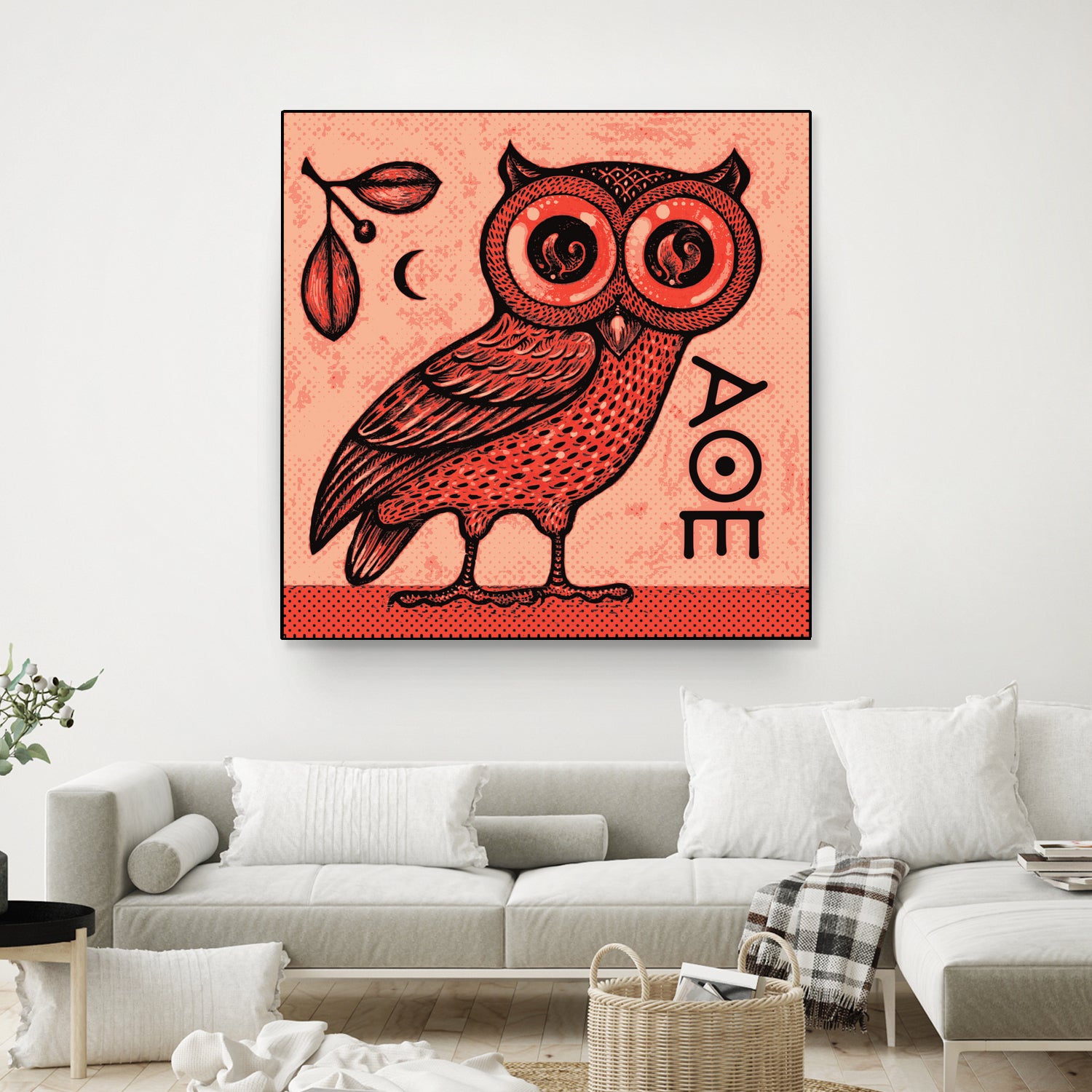 Athena's Owl by Scott Partridge on GIANT ART - red mixed media