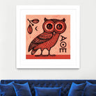 Athena's Owl by Scott Partridge on GIANT ART - red mixed media