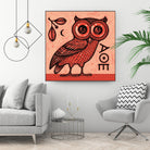 Athena's Owl by Scott Partridge on GIANT ART - red mixed media