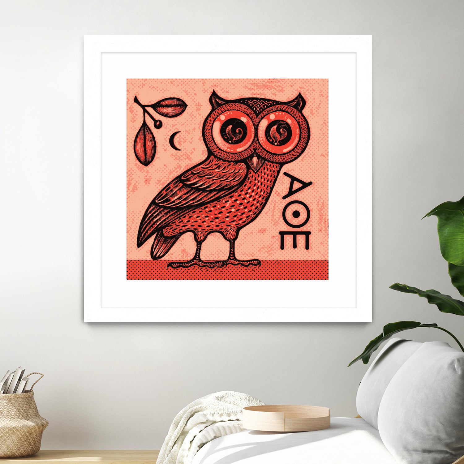 Athena's Owl by Scott Partridge on GIANT ART - red mixed media