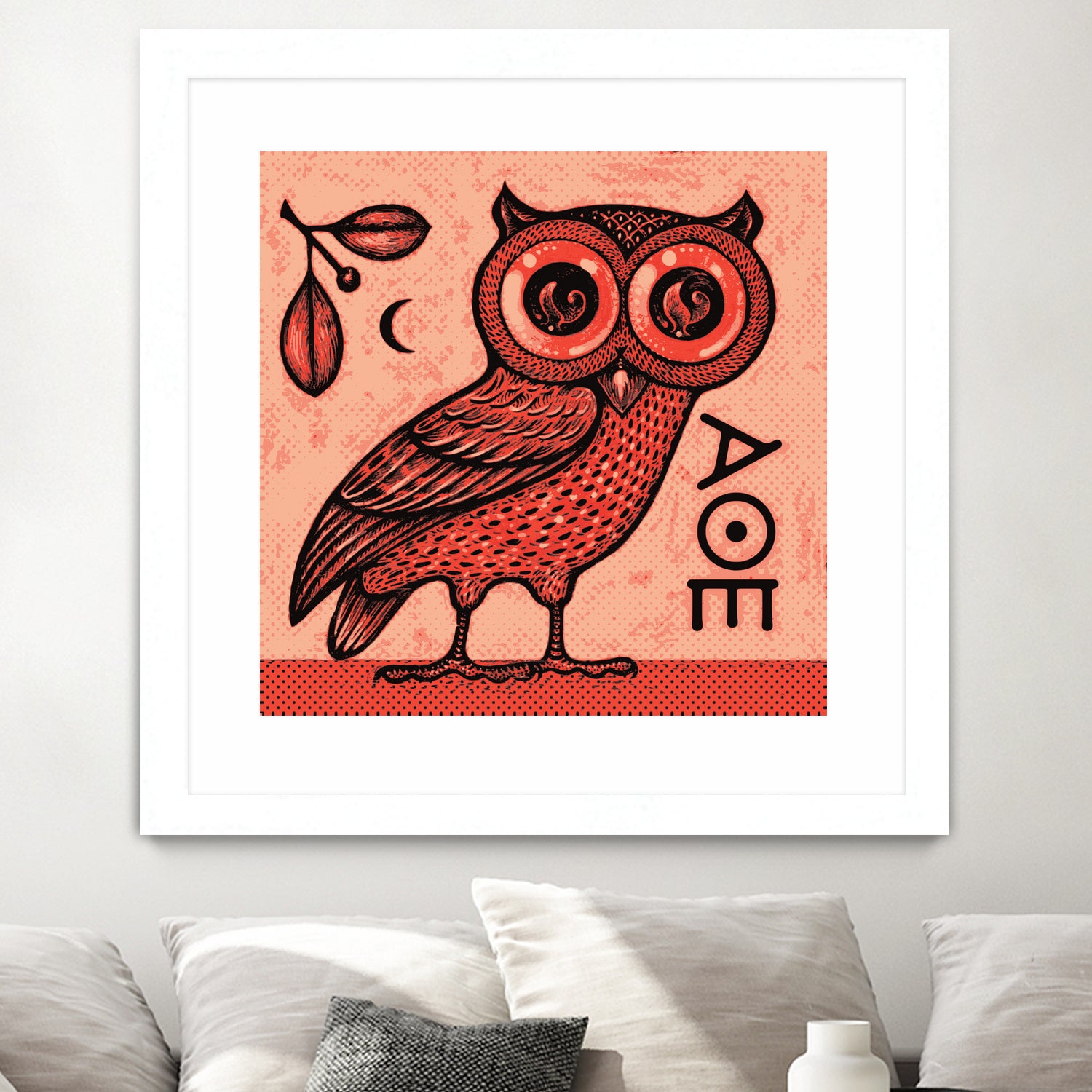 Athena's Owl by Scott Partridge on GIANT ART - red mixed media