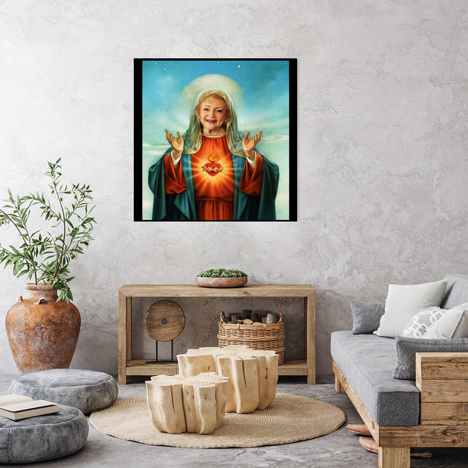 The Golden Girls Betty White Jesus Christ by Nguyet Nguyen Thi Bich on GIANT ART - white digital drawing