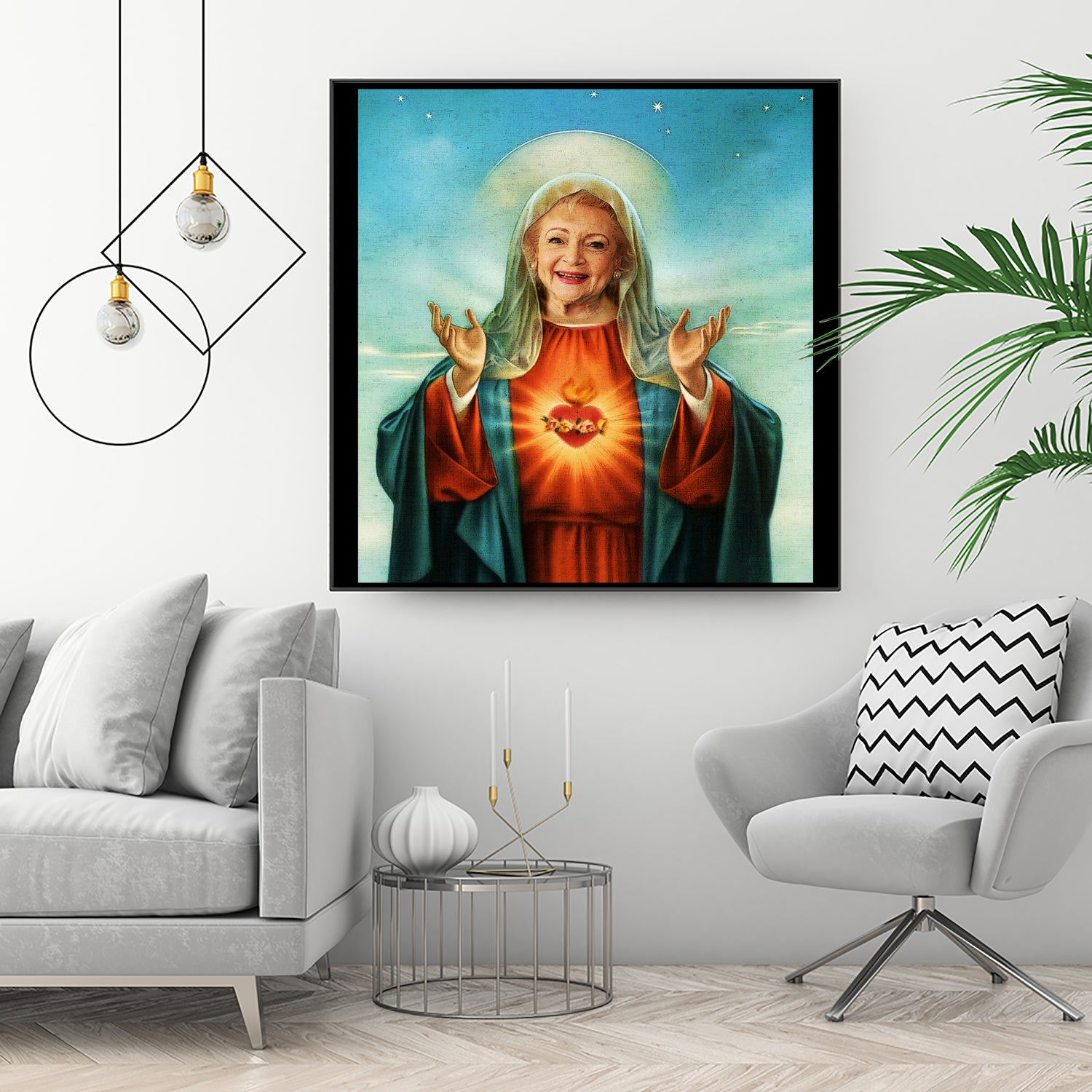 The Golden Girls Betty White Jesus Christ by Nguyet Nguyen Thi Bich on GIANT ART - white digital drawing